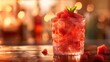 Summer watermelon cocktail with ice and mint