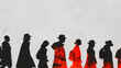 Diverse Business Team and City Life - Silhouette Illustration