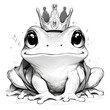 kid's coloring book, the frog prince