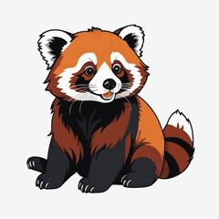 Wall Mural - cute red panda vector isolated