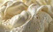 Close-up of melting vanilla ice cream, abstract background with ice cream close up view
