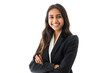 © venusvi - Attractive Indian businesswoman in suit smiling isolated on transparent background.