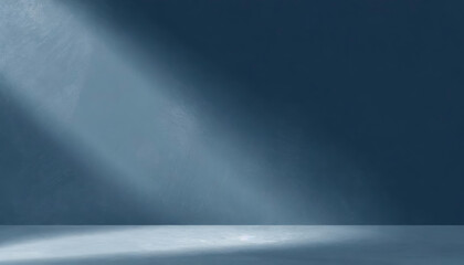 Aufkleber - abstract minimal light grunge blue background for product presentation. Shadow and light from windows on plaster wall.