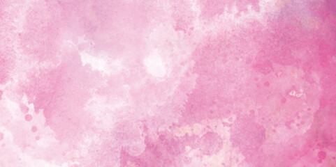Wall Mural - Pink watercolor painted on white paper texture. Abstract pink texture. Pink grunge texture background. Pink background with watercolor