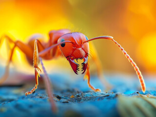 Red ant beautiful macro photo