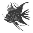 © NikahGeh - Silhouette Anglerfish Fish Animal from deep sea black color only
