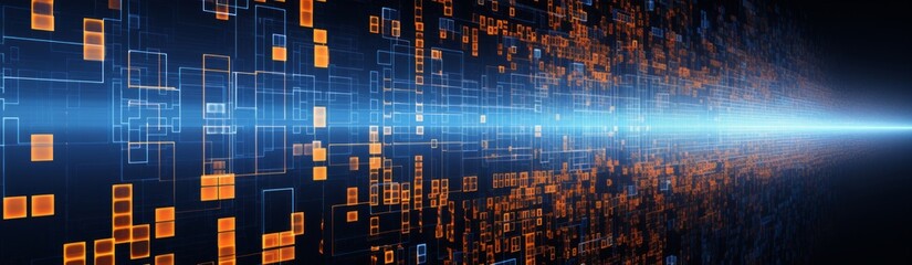 connecting computers and systems together futuristic bits and bytes binary programming background