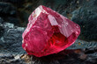 A precious ruby on a stone