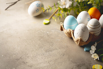 Wall Mural - Stylish easter eggs