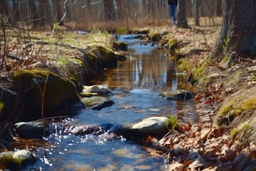 Sticker - stream in the forest