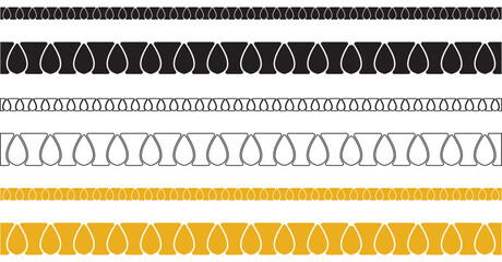 Wall Mural -  Simple border ornament vector, line art vector illustration