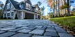 Enhanced durability and appearance for new home brick driveway with protective sealant. Concept Brick Driveway Sealant, Home Improvement, Enhanced Durability, Visual Appeal, Protective Coating