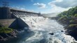 Hydroelectric power dam on a river