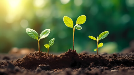 small plants growing in the ground