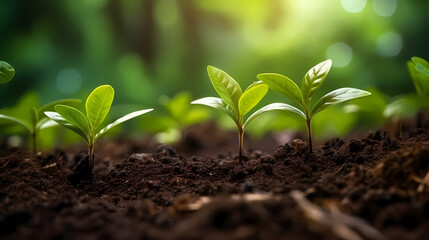 small plants growing in the ground