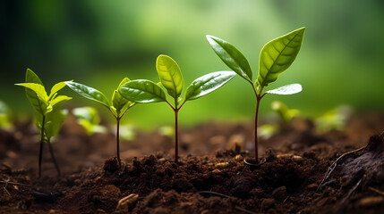 small plants growing in the ground