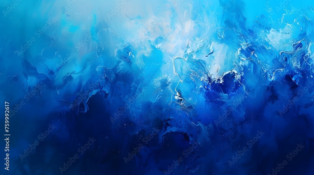 Abstract blue paint wallpaper. Detailed stroke of paint.