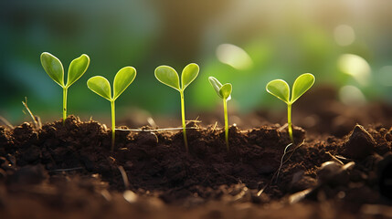 small green plants on the land