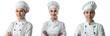 © gunzexx png and bg - Portrait Collection of woman chef with a satisfied face isolated on a white background as transparent PNG