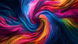 Swirling patterns of rainbow fractal tie dye melting colors merge with high contrast lines, creating a  background