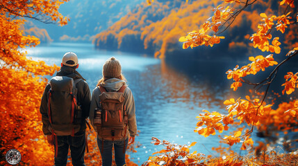 Tourists hike on nature trails.