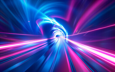 abstract futuristic retro sci-fi light speed tunnel