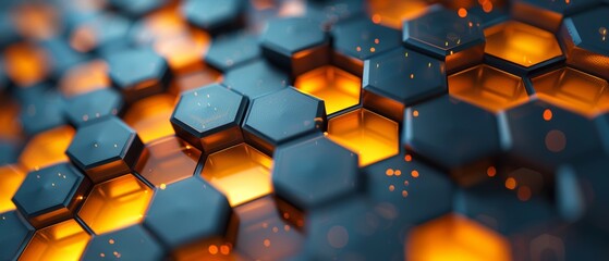 Aufkleber - Abstract hexagonal background in 3D.