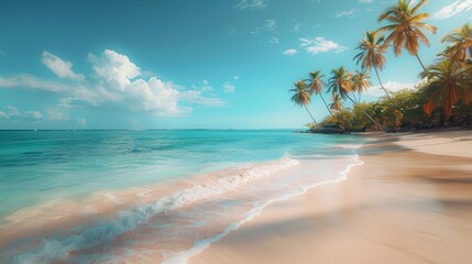 Poster - The palm trees in the tropical paradise island are like a postcard - Caribbean - Guadalupe