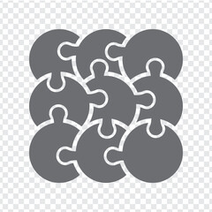 Wall Mural - Simple icon puzzle in gray. Simple icon puzzle of the nine elements  on transparent background for your web site design, app, UI. EPS10.