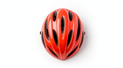 Wall Mural - Bicycle helmet isolated on white background with shadow. Top view.


