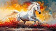 Featured in: Abstract oil painting, horse, mural, art wall. Hand painted oil painting, large strokes, paint strokes, knife painting.