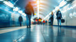 © S photographer - Blurred image of people walking at subway station.