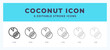 Coconut line icon for websites and apps. Vector illustration with editable stroke.