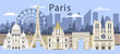 Set of Parisian landmarks
