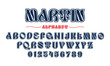Editable typeface vector. Martin sport font in american style for football, baseball or basketball logos and t-shirt.