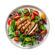 Grilled Chicken Salad with Tomatoes  Isolated on a Transparent Background 