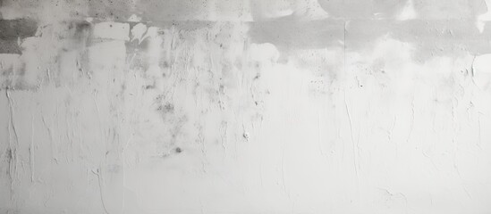 Wall Mural - A monochrome photograph depicts a freezing event in a snowy field with liquid water, transparent trees in the background, creating a tranquil scene