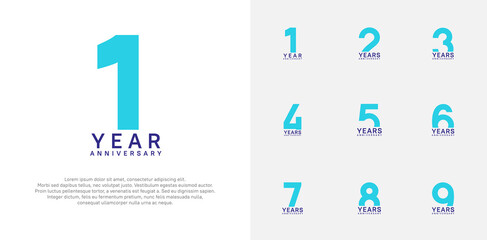 anniversary logo style vector design with purple and blue color can be use for celebration day