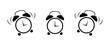 © Liena - ringing alarm clock icon set, active and unactive, time symbol, simple black vector element