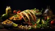A well-lit setup of Mexican tacos alongside corn, guacamole, salsa, and condiments