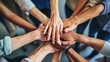 © @_ greta - Group of hands, success in teamwork, hands together