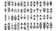 Ensemble élégant de 100 icônes de flèches noires : illustrations vectorielles modernes et élégantes pour la collection de flèches et la conception de l'interface utilisateur