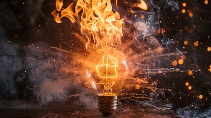 photo Explosion of traditional electric light bulb. photo taken at high speed with high quality image.