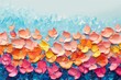 Colorful Flowers on Blue Background