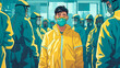 doctors in protective suits and mask in medical lab.