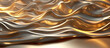 Luxurious golden fabric waves texture close-up