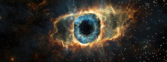 Canvas Print - fiery eye nebula stares from the cosmos