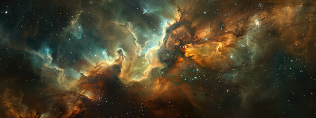 Wall Mural - vibrant cosmic clouds and starry space
