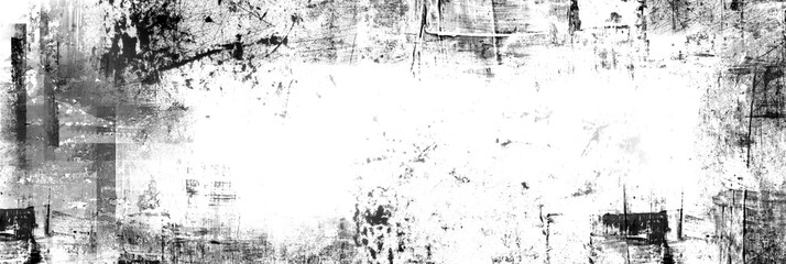 Wall Mural - an abstract grunge background header with scratches and cracks on a transparent layer.