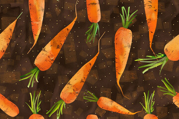 Wall Mural - brown Carrots background